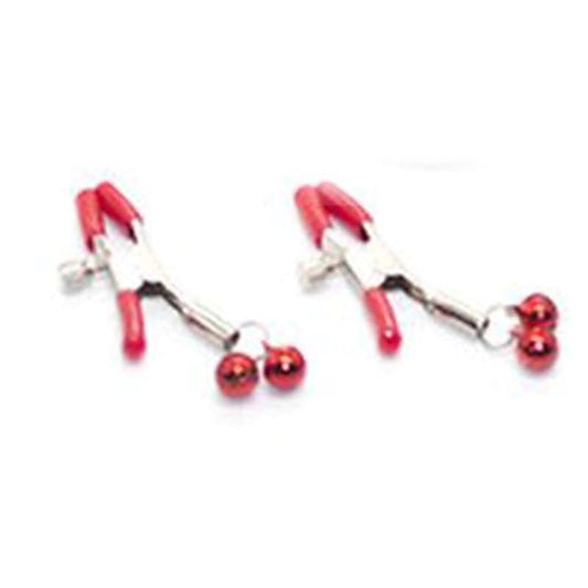 Downy Fetish Play Nipple Clamps Red - Breast and Nipple Toys