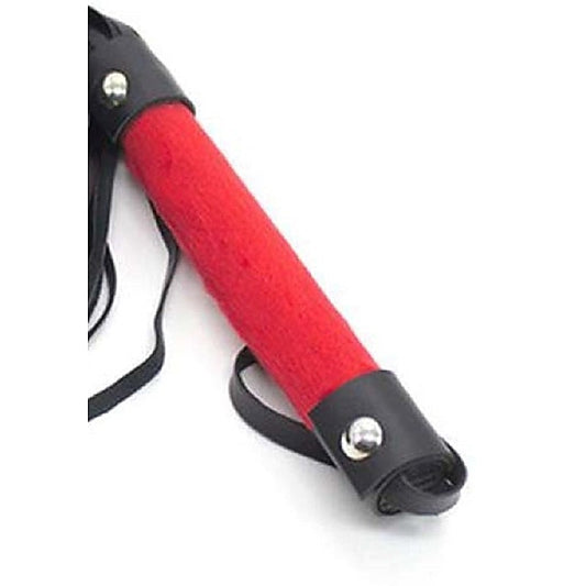 Downy Fetish Play Whip Black And Red - Whips And Crops