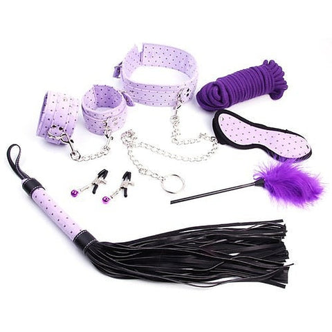 Plush BDSM Bondage Kit - 7 Piece Sensual Set - Bondage Kits