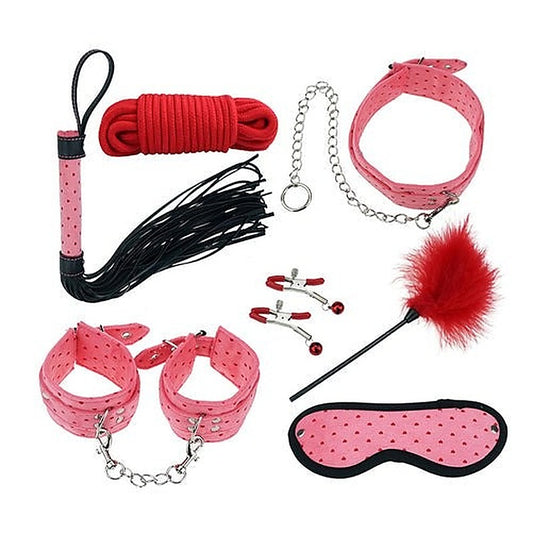 Plush BDSM Bondage Kit - 7 Piece Sensual Set