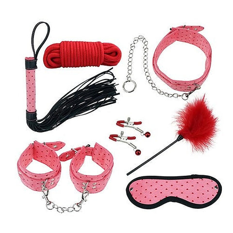 Plush BDSM Bondage Kit - 7 Piece Sensual Set - Bondage Kits