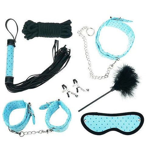 Plush BDSM Bondage Kit - 7 Piece Sensual Set - Bondage Kits