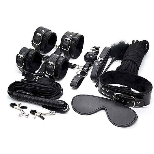 Indulge in Sensual Exploration - BDStyle Hogtie Fur Lined Body Restraints Set