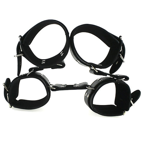 Adjustable Leather Cuffs Spreader Bar by BDStyle - Spreaders and Hangers
