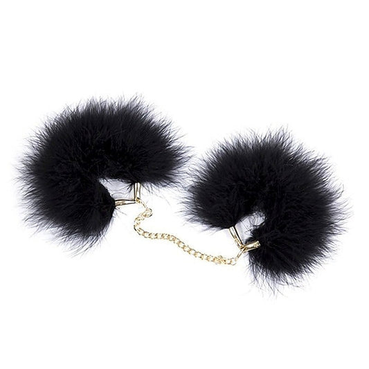 Fur Cuffs with Golden Chain by BDStyle - Cuffs and Restraints