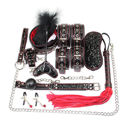 Diamond Pattern Plush Bondage Kit - Bondage Kits