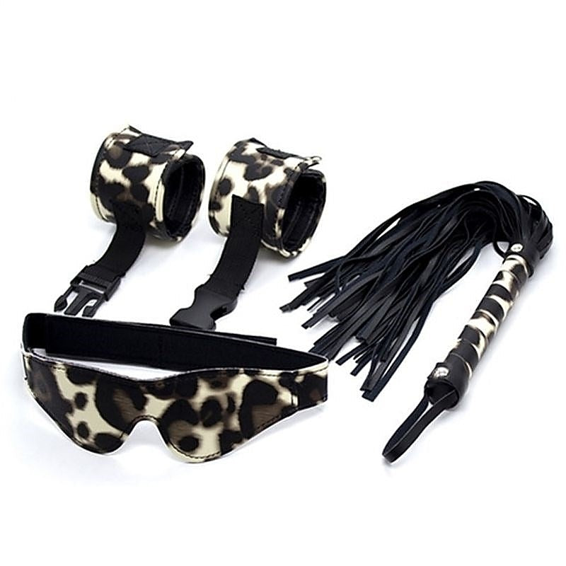 Premium Leopard Bondage Kits 3 PCS by BDStyle - Cuffs and Restraints