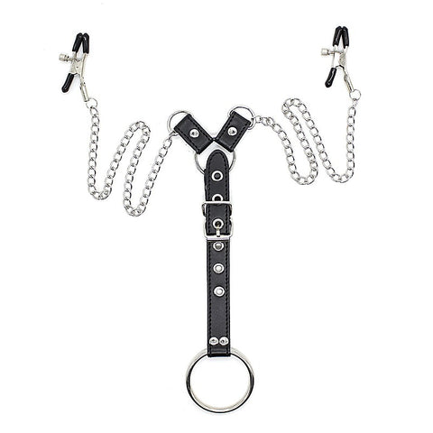 Premium Nipple Clamps and Cock Ring by BDStyle - Cock Rings