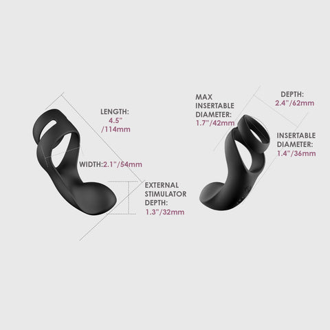 Svakom Benedict Vibrating Double Ring Perineum Stimulator - Ball and Cock Toys