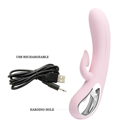 Pretty Love Nicola Silicone 24 Function Clit Suction Rabbit Vibrator - Rabbit Vibrators