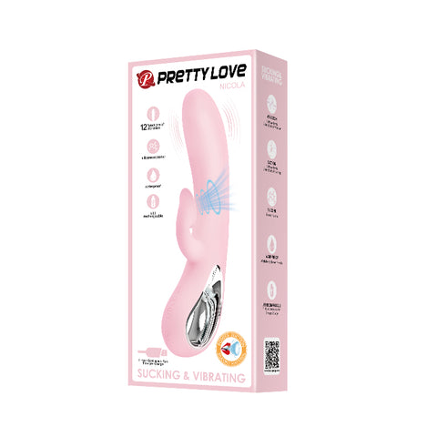 Pretty Love Nicola Silicone 24 Function Clit Suction Rabbit Vibrator - Rabbit Vibrators