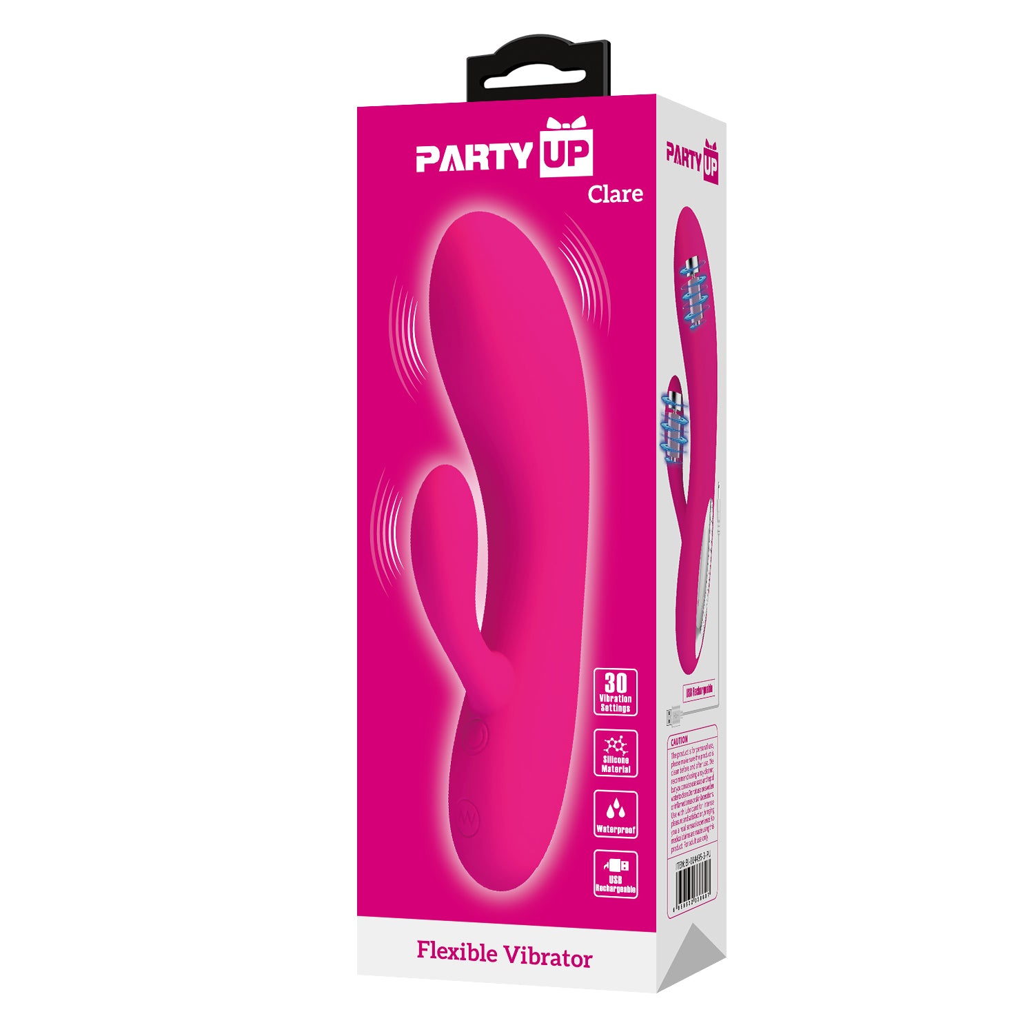 Party Up CLARE Flexible Rechargeable Rabbit Vibrator Rabbit Vibrators