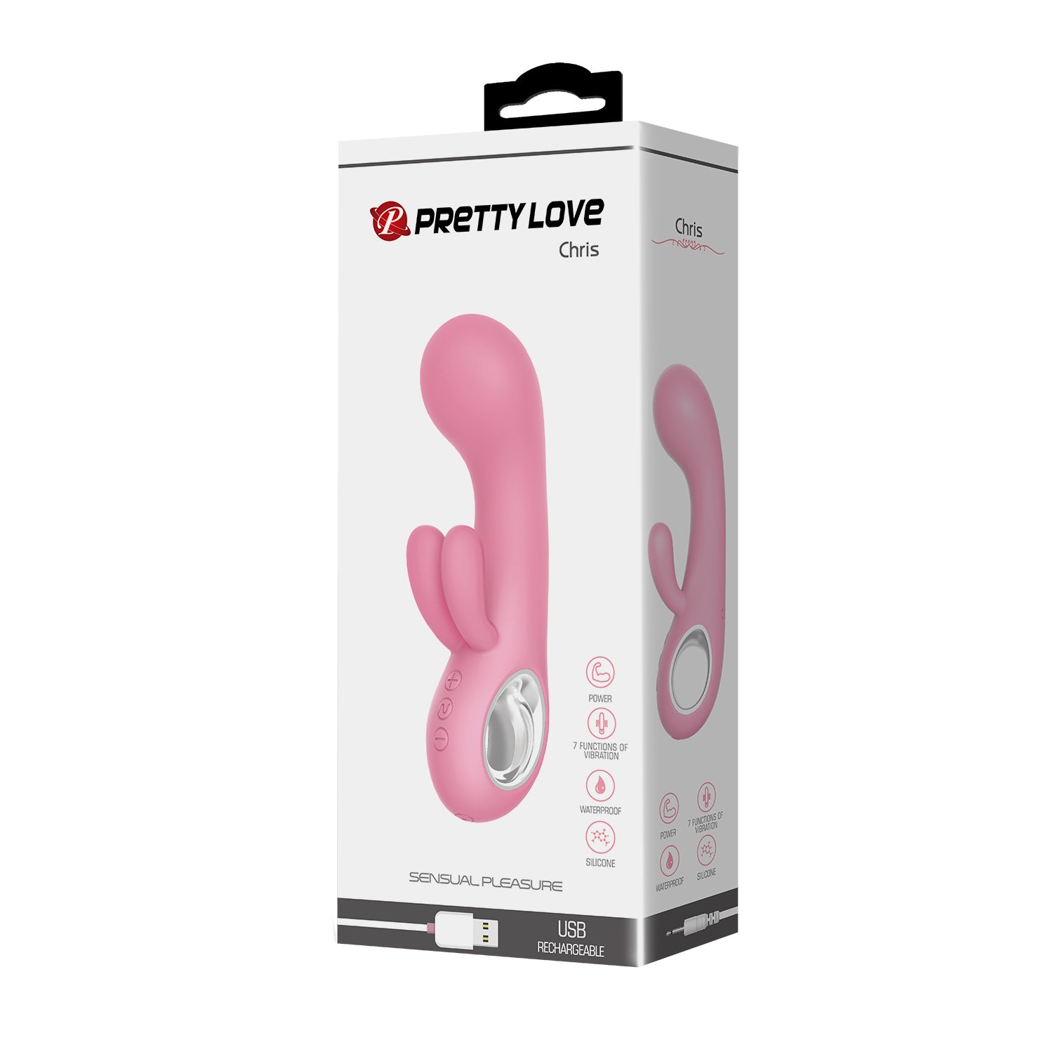 Baile Chris 7 Functions Silicone Rabbit Vibrator - Rabbit Vibrators