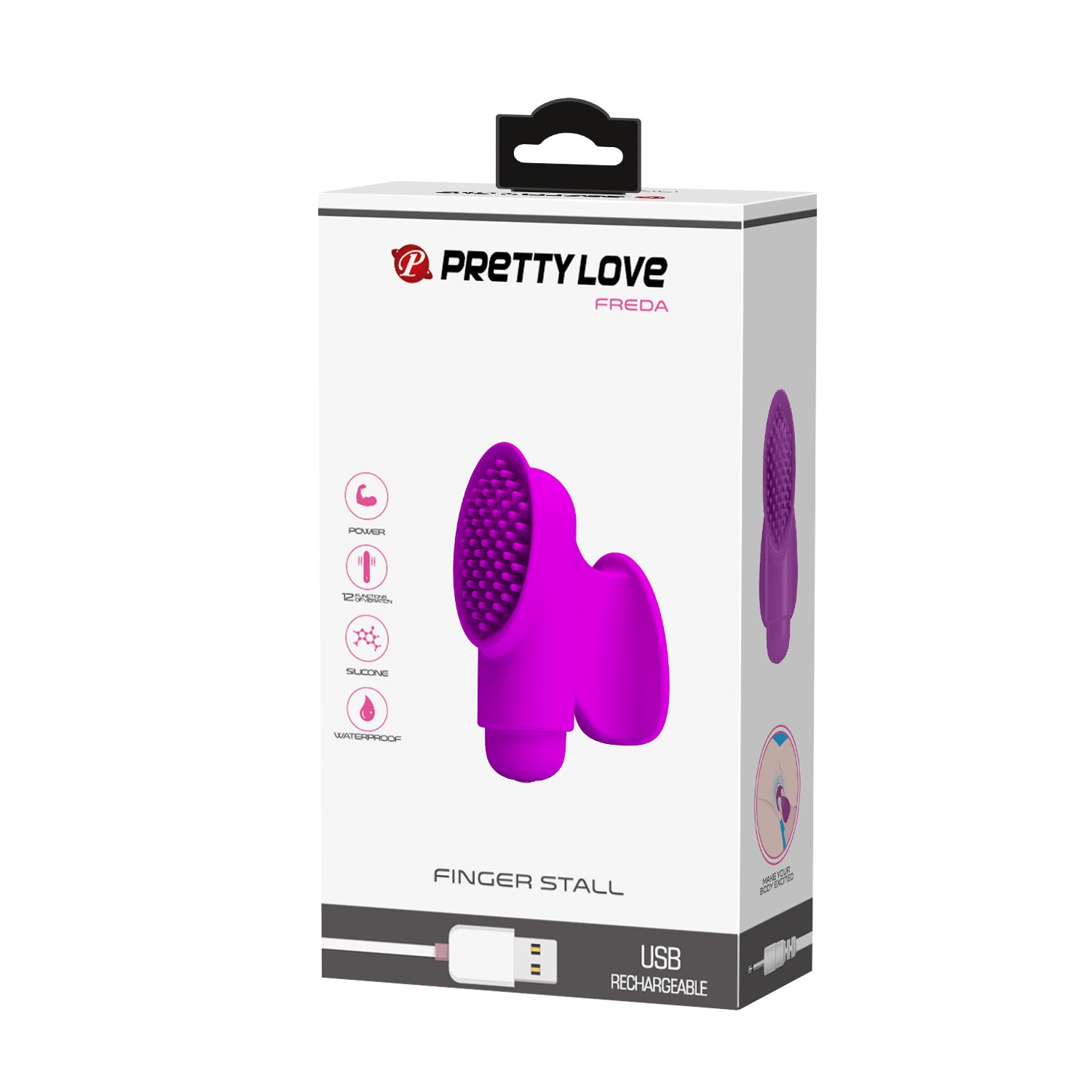 Baile Freda 12 Functions Rechargeable Finger Sleeve Vibrator - Finger and Tongue Vibrators