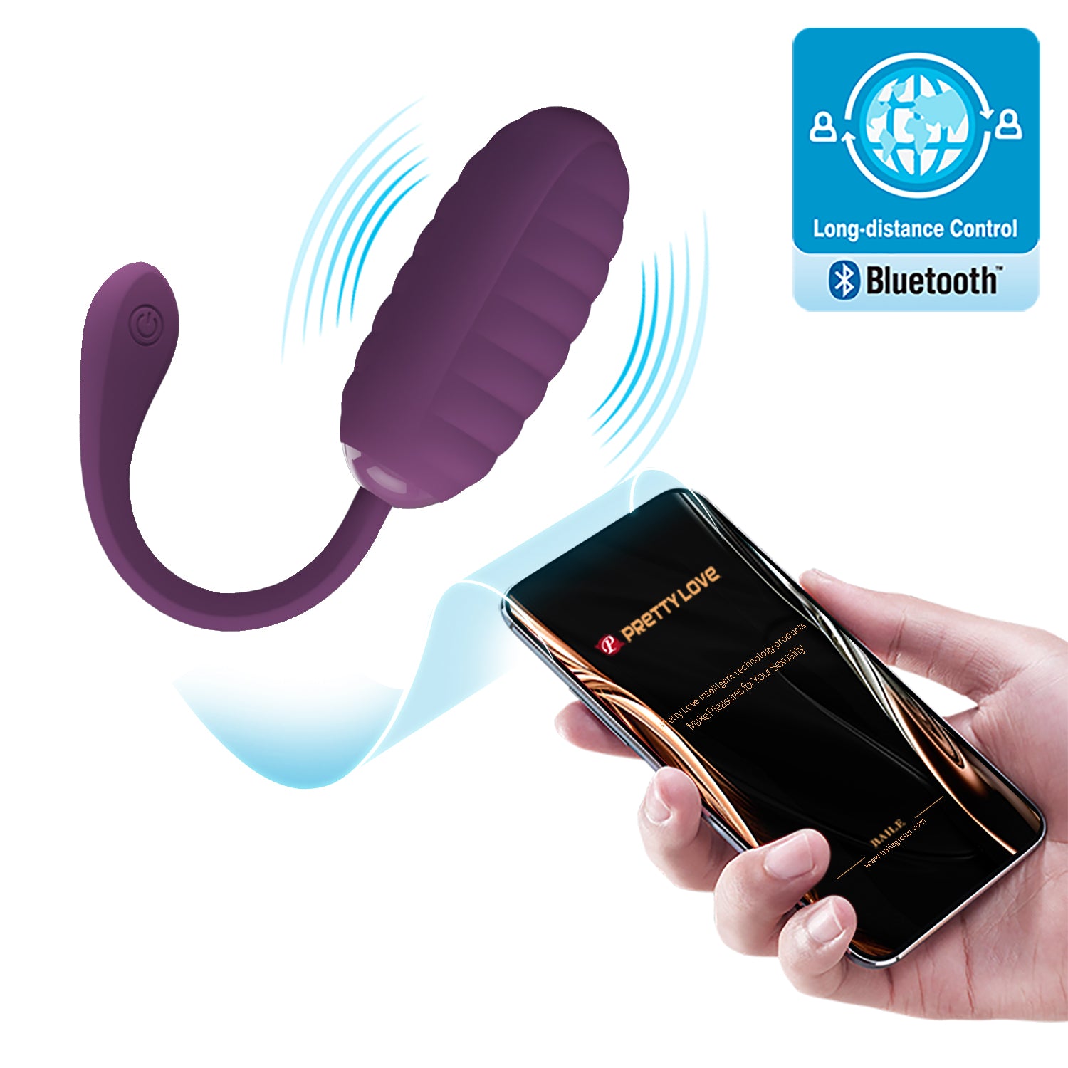 Baile Casper App Control Love Egg Vibrators Purple Love Eggs and Kegel Exercisers