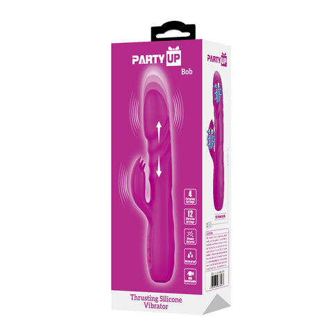 Party Up BOB Rechargeable Thrusting Rabbit Vibrator - Rabbit Vibrators