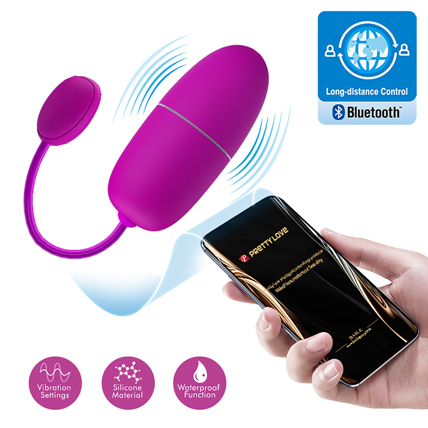 Baile Nymph Mobiel App Control 12 Function Egg Massager - Love Eggs and Kegel Exercisers