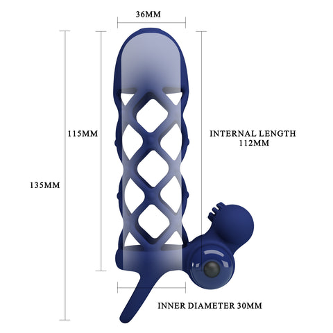 Pretty Love Giann Powerful Vibrating Cock Ring Navy Blue - Vibrating Cock Rings