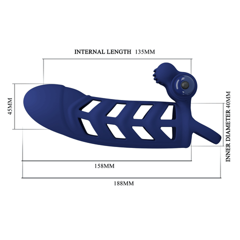 Pretty Love Altaf Powerful Vibrating Cock Ring Navy Blue - Vibrating Cock Rings