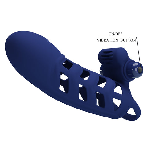 Pretty Love Altaf Powerful Vibrating Cock Ring Navy Blue - Vibrating Cock Rings
