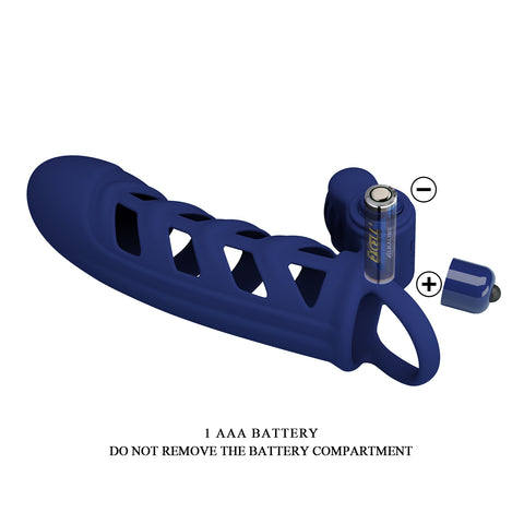 Pretty Love Altaf Powerful Vibrating Cock Ring Navy Blue - Vibrating Cock Rings