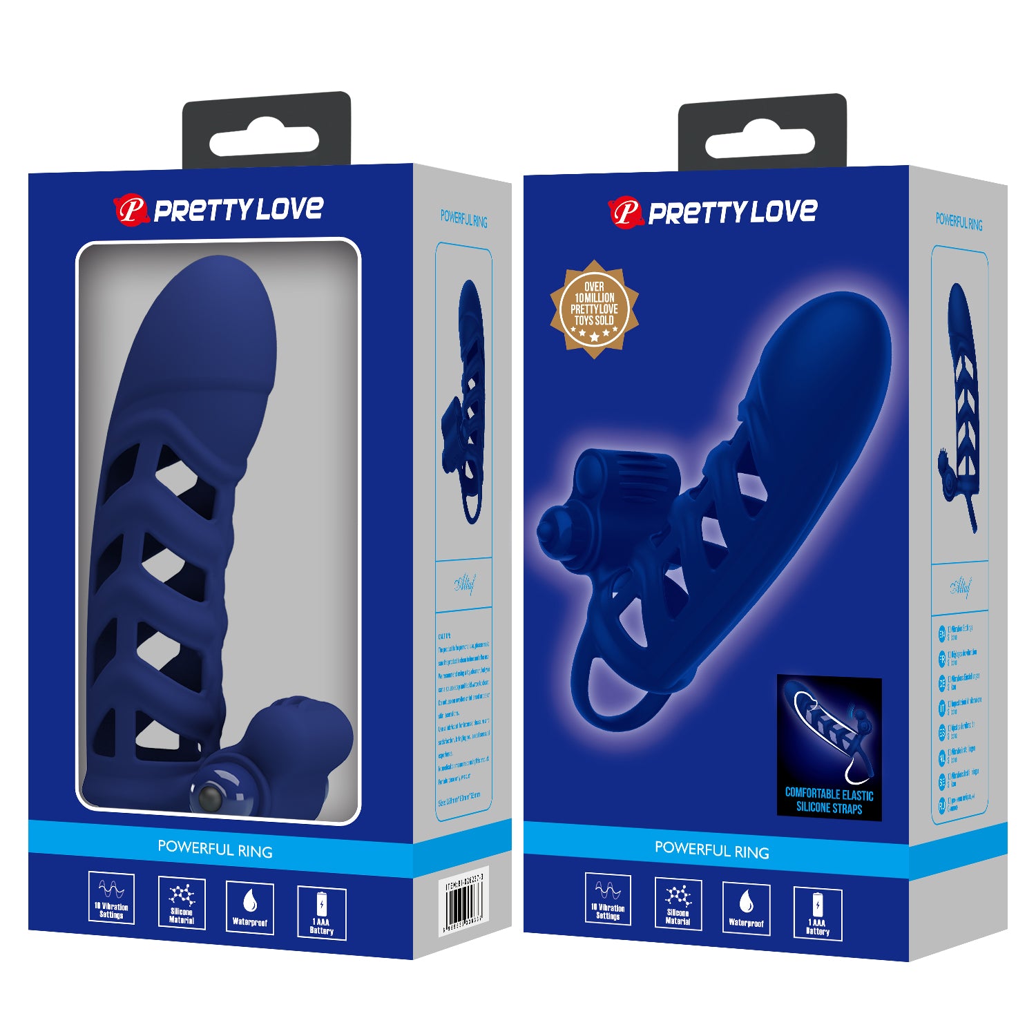 Pretty Love Altaf Powerful Vibrating Cock Ring Navy Blue Vibrating Cock Rings