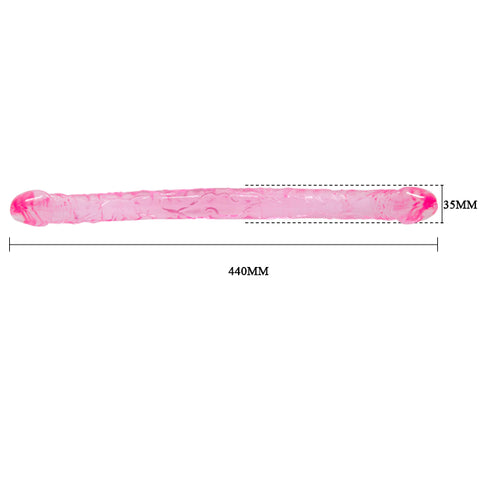 Baile Dual Ended Waterproof Realistic TPR Dildo - Double Ender