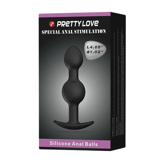 Pretty Love Silicone Anal Balls Butt Plug Black Butt Plugs