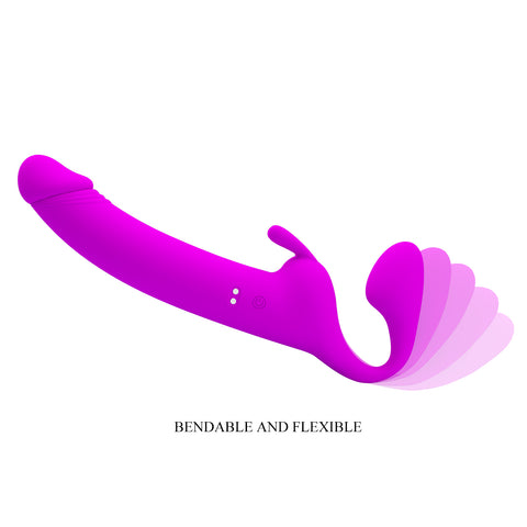 Pretty Love Zanini Vibrating Strapless Strap On Purple - Strap On Sextoys