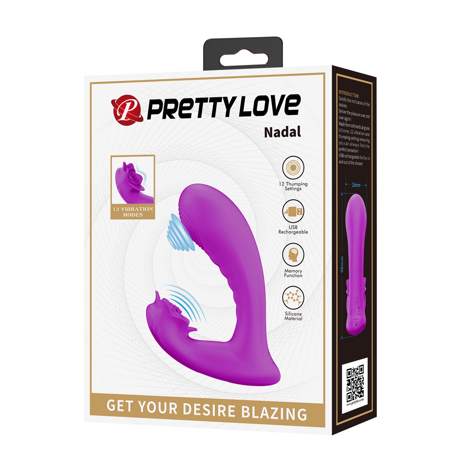 Pretty Love Nadal Rechargeable G-Spot Vibrator Purple G-Spot Vibrators