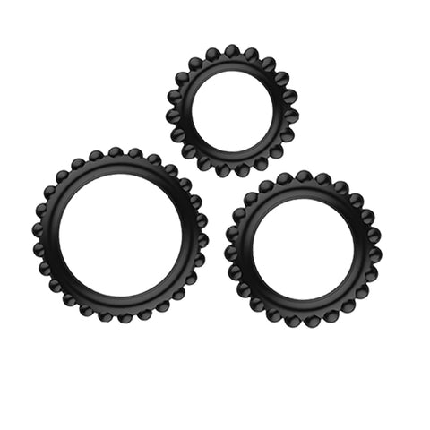 Baile Pretty Love TITAN TPUR 3 in One Silicone Cock Ring Set - Cock Ring Sets