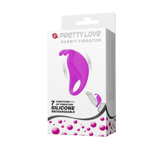 Pretty Love Rechargeable Rabbit Vibrator Cockring - Vibrating Cock Rings