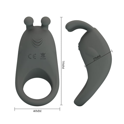 Pretty Love Stratus Rechargeable Master Cock Ring Grey - Vibrating Cock Rings