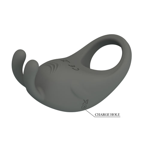Pretty Love Stratus Rechargeable Master Cock Ring Grey - Vibrating Cock Rings