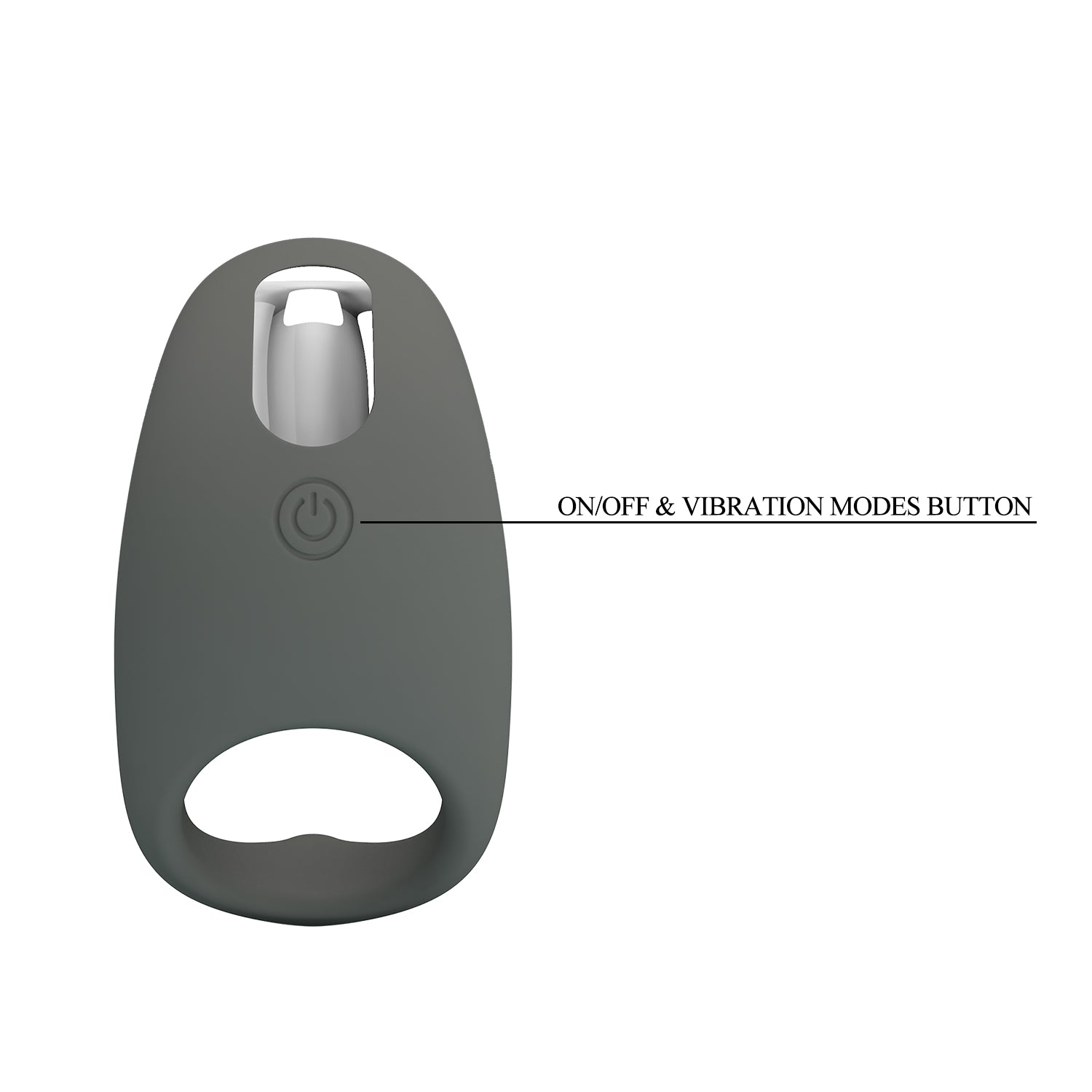 Pretty Love Gemma Rechargeable Master Penis Ring Grey Vibrating Cock Rings