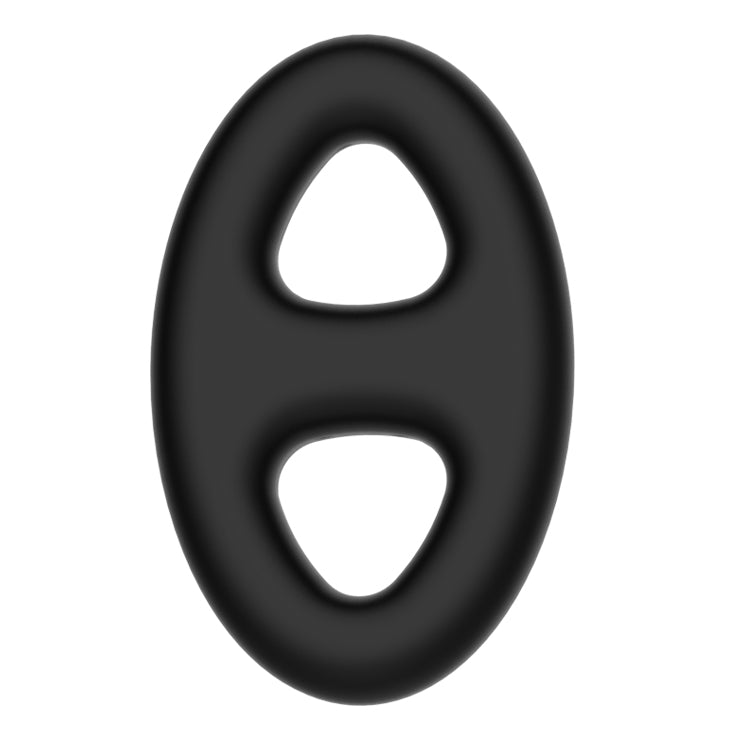 CRAZY BULL Silicone Oval Cock & Ball Ring Black Default Title Ball and Cock Toys