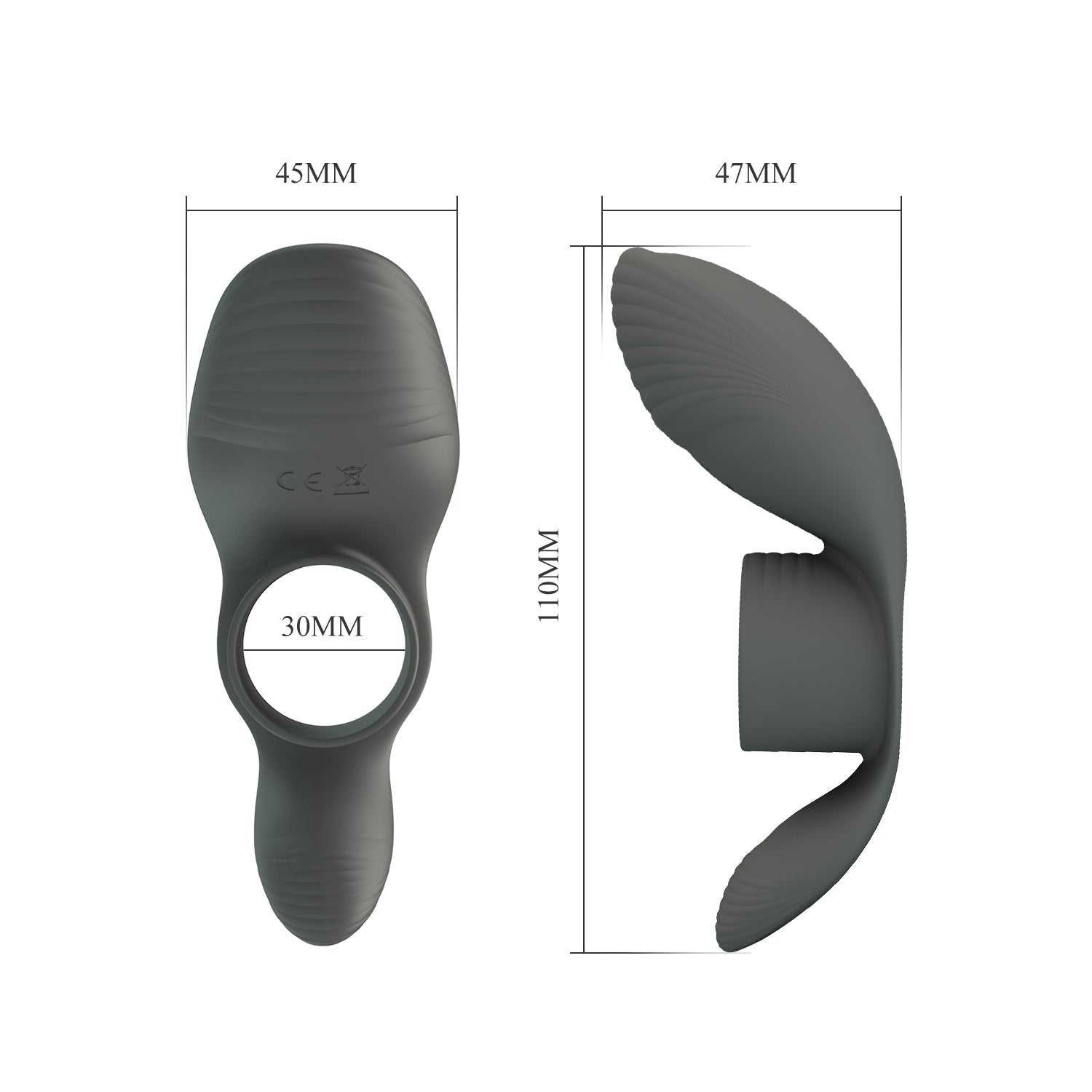 Pretty Love Cumulus Master Ring Erection Enhancer Grey Vibrating Cock Rings