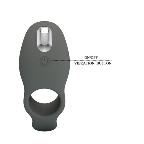 Pretty Love Cumulus Master Ring Erection Enhancer Grey - Vibrating Cock Rings