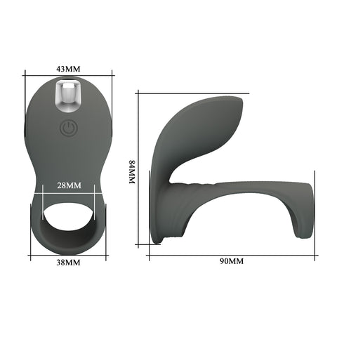 Pretty Love Cirrus Master Rechargeable Penis Ring Grey - Vibrating Cock Rings