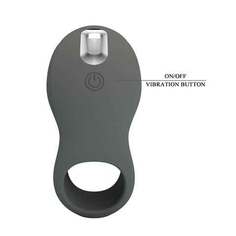 Pretty Love Cirrus Master Rechargeable Penis Ring Grey - Vibrating Cock Rings