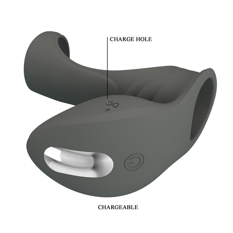 Pretty Love Cirrus Master Rechargeable Penis Ring Grey - Vibrating Cock Rings