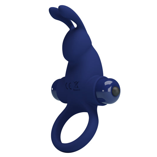 Pretty Love Jiro 10 Functions Powerful Cock Ring Navy Blue - Vibrating Cock Rings