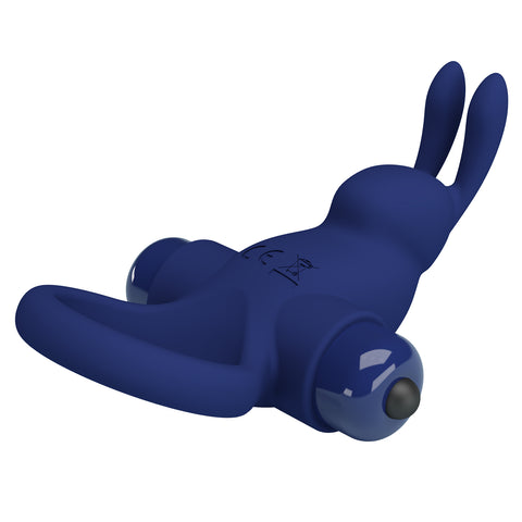 Pretty Love Jiro 10 Functions Powerful Cock Ring Navy Blue - Vibrating Cock Rings