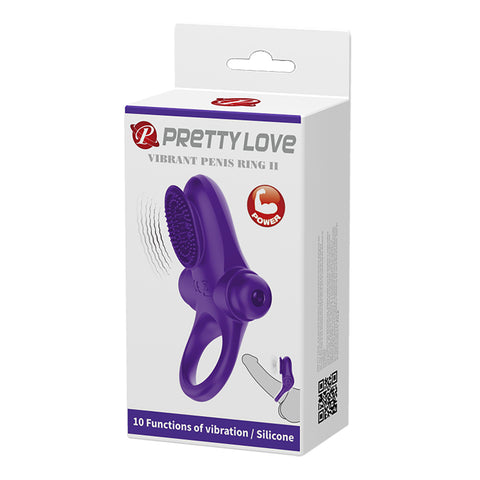 Pretty Love 10 Functions Silicone Vibrant Penis Ring II - Vibrating Cock Rings