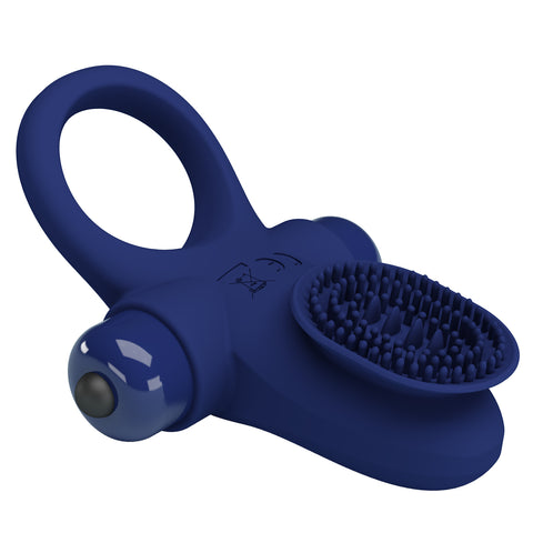 Pretty Love Palle Powerful Vibrating Penis Ring Navy Blue - Vibrating Cock Rings