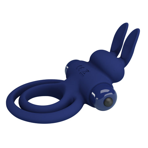 Pretty Love Darey Powerful Vibrating Dick Ring Navy Blue - Vibrating Cock Rings