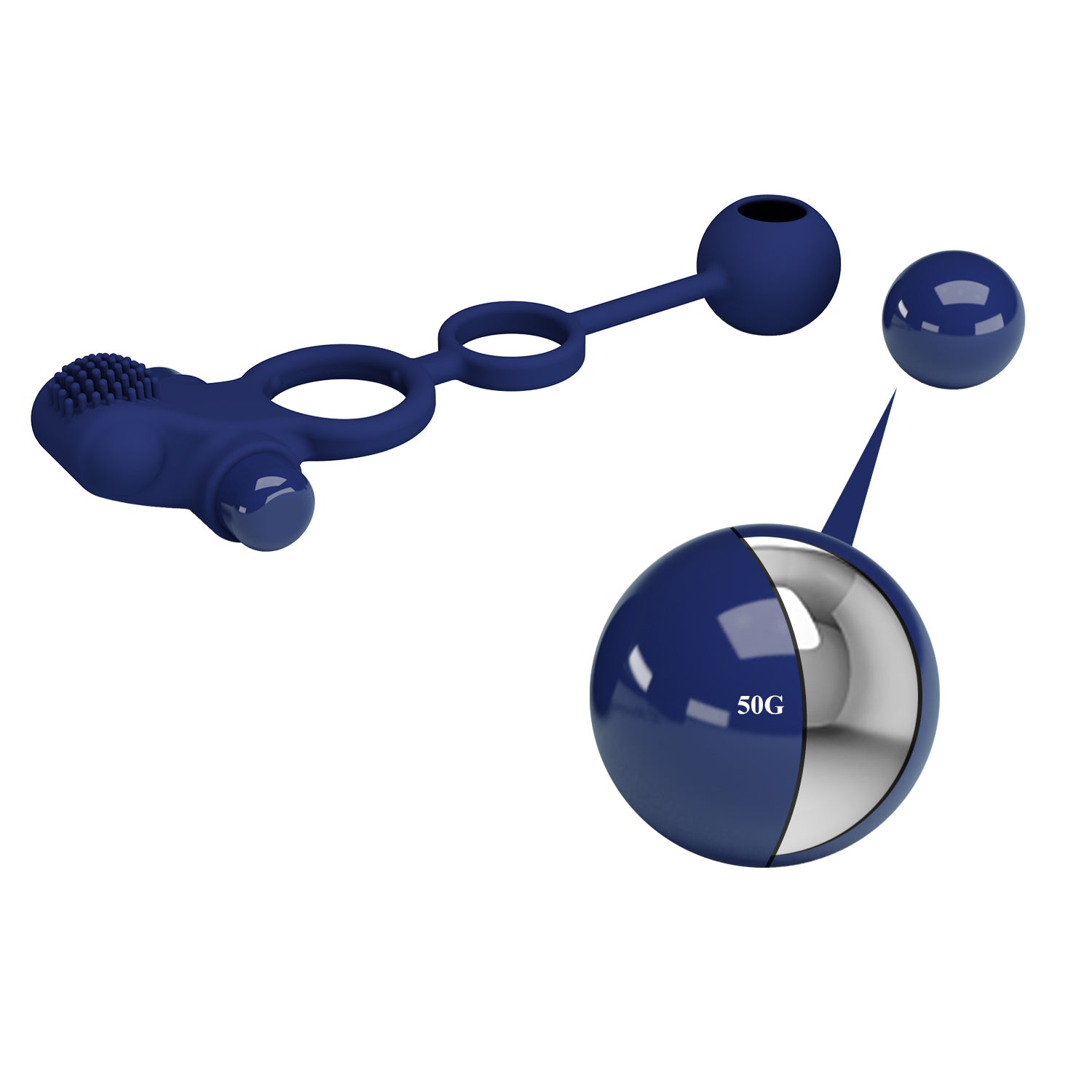 Pretty Love Remington Powerful Mens Cock Ring Navy Blue Vibrating Cock Rings