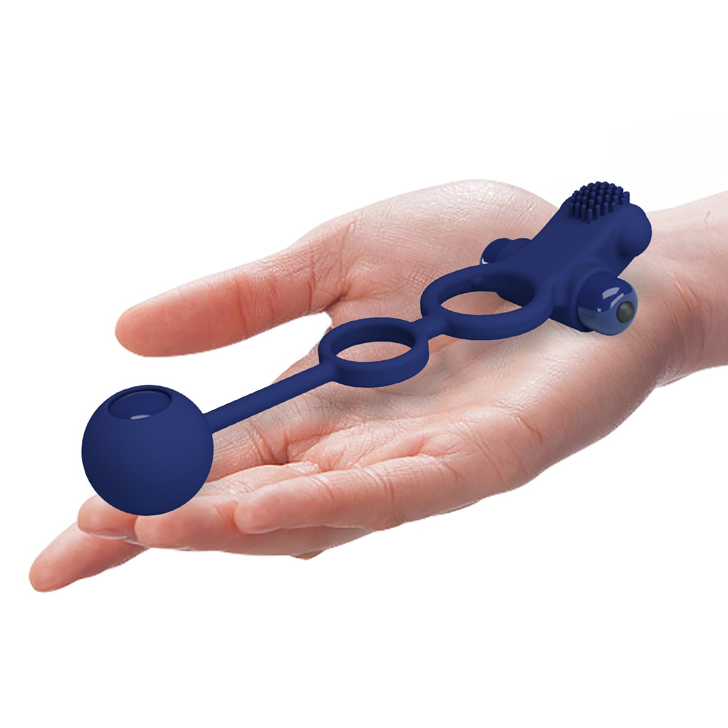 Pretty Love Remington Powerful Mens Cock Ring Navy Blue Vibrating Cock Rings