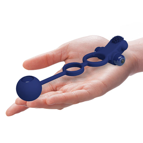 Pretty Love Remington Powerful Mens Cock Ring Navy Blue - Vibrating Cock Rings
