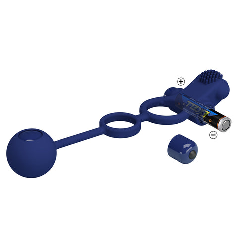 Pretty Love Remington Powerful Mens Cock Ring Navy Blue - Vibrating Cock Rings